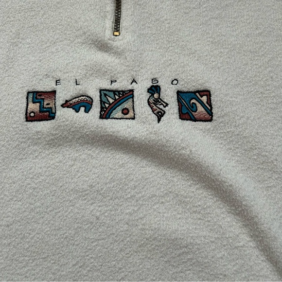 Vintage Santa Fe mock neck quarter zip pullover sweatshirt L - Picture 6 of 7